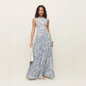 Reformation Camella Dress In Larkspur, worn once
